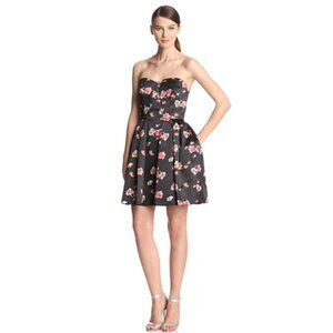 Jill Stuart Persian Floral Fit & Flare Satin Dress
